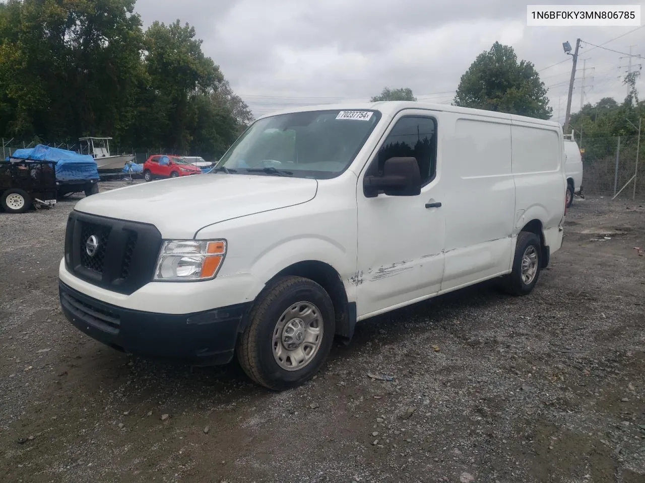 2021 Nissan Nv 2500 S VIN: 1N6BF0KY3MN806785 Lot: 77234424