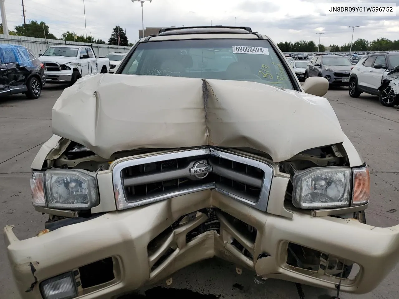 2001 Nissan Pathfinder Le VIN: JN8DR09Y61W596752 Lot: 69660494