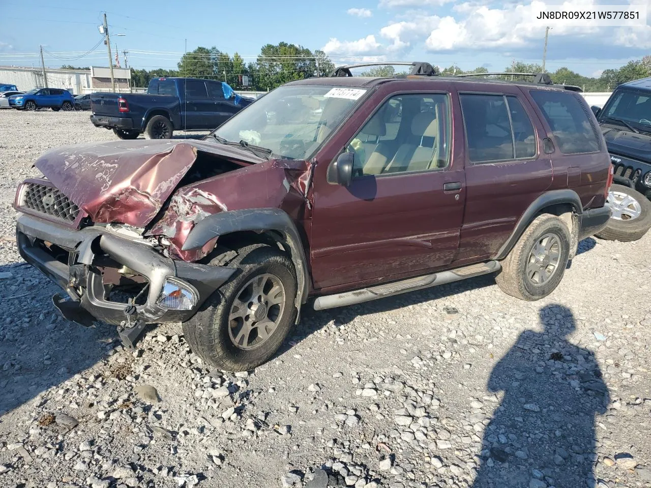 2001 Nissan Pathfinder Le VIN: JN8DR09X21W577851 Lot: 72157714