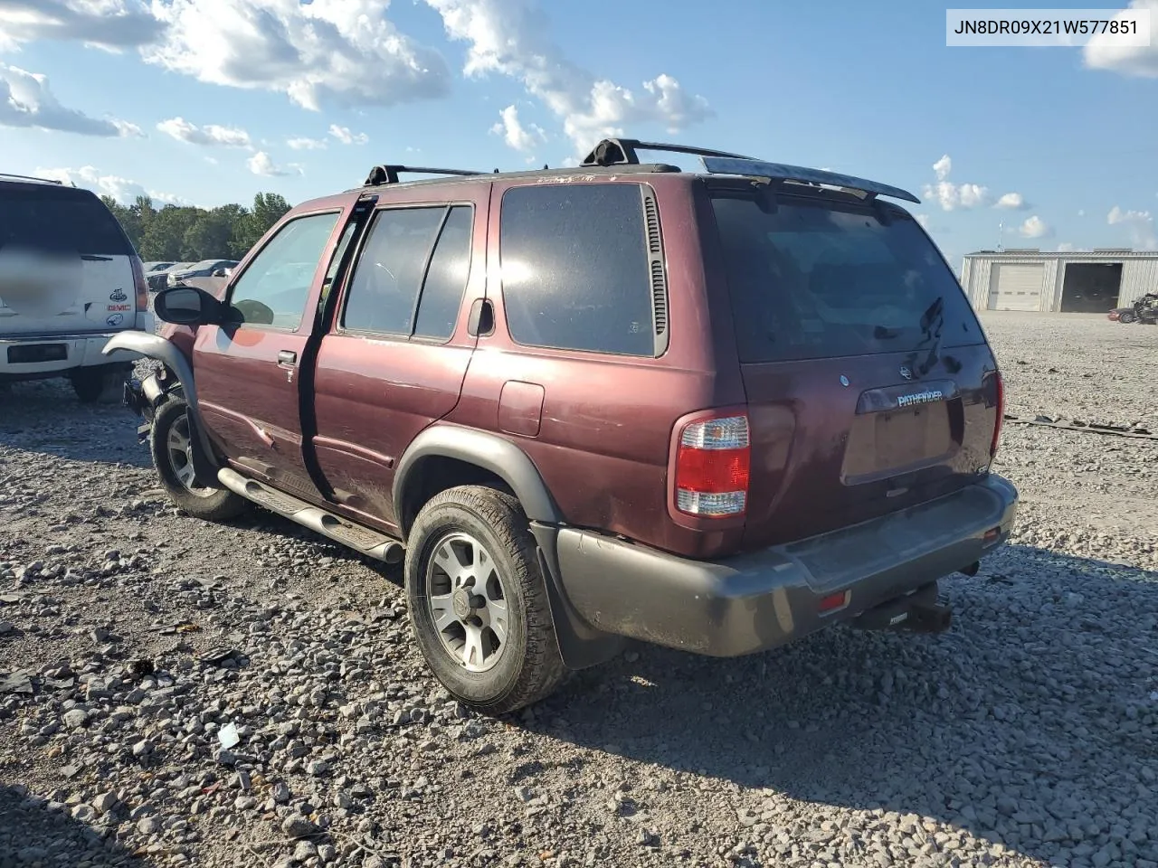 2001 Nissan Pathfinder Le VIN: JN8DR09X21W577851 Lot: 72157714