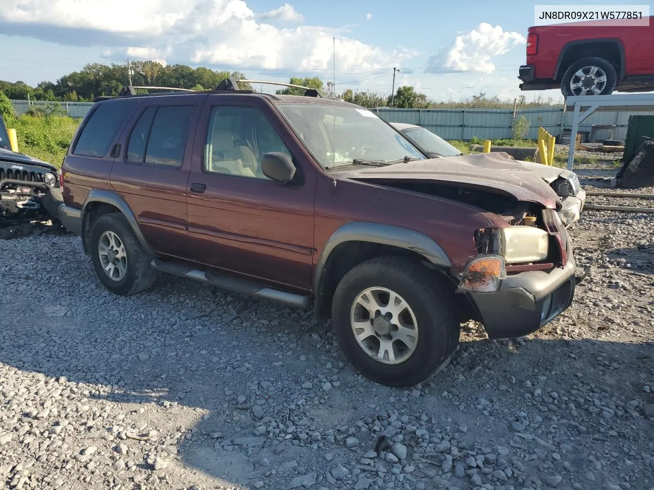 2001 Nissan Pathfinder Le VIN: JN8DR09X21W577851 Lot: 72157714