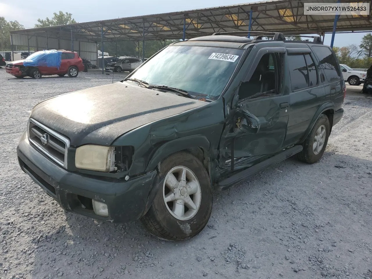 2001 Nissan Pathfinder Le VIN: JN8DR07YX1W526433 Lot: 74239634