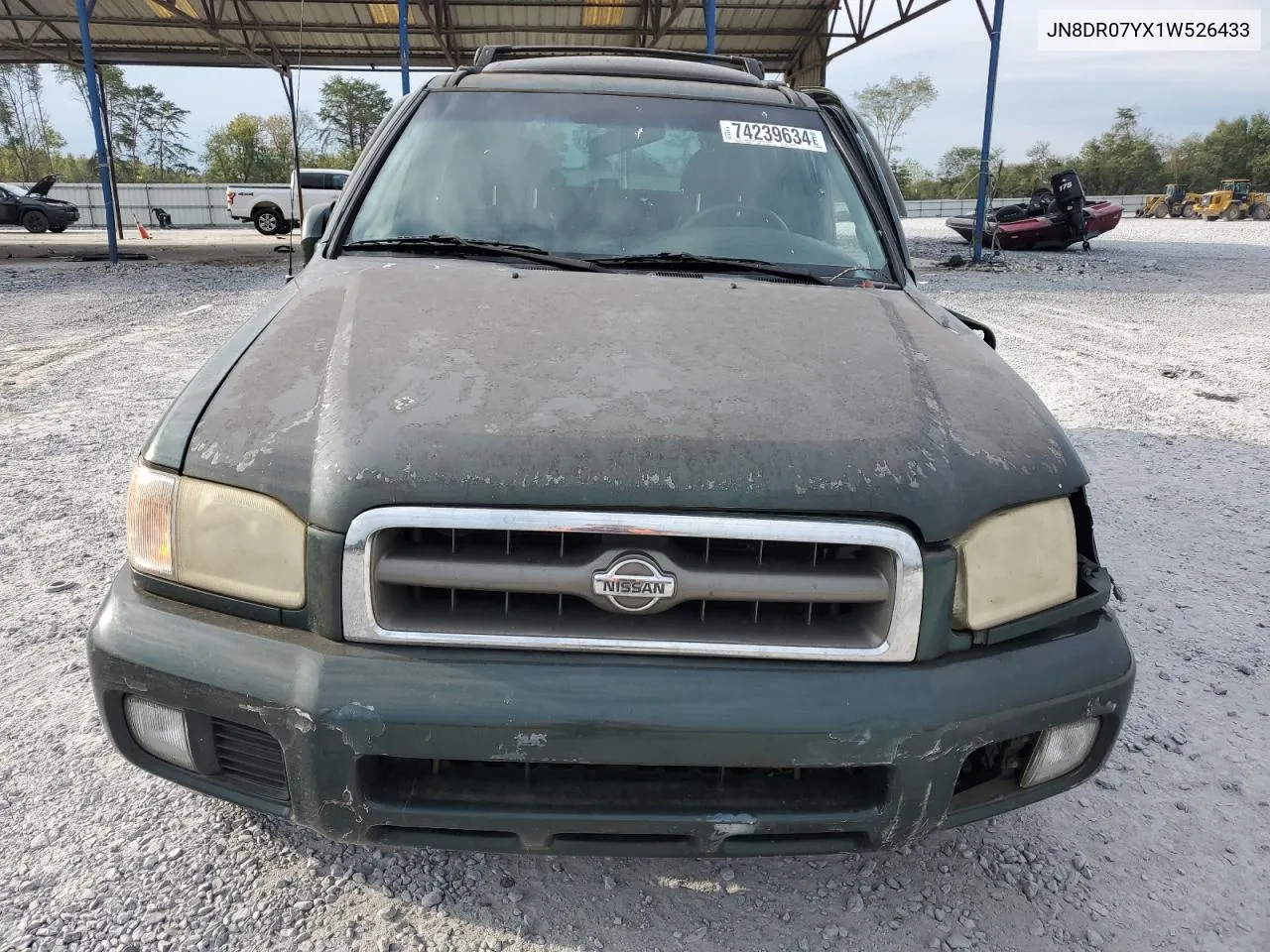 2001 Nissan Pathfinder Le VIN: JN8DR07YX1W526433 Lot: 74239634