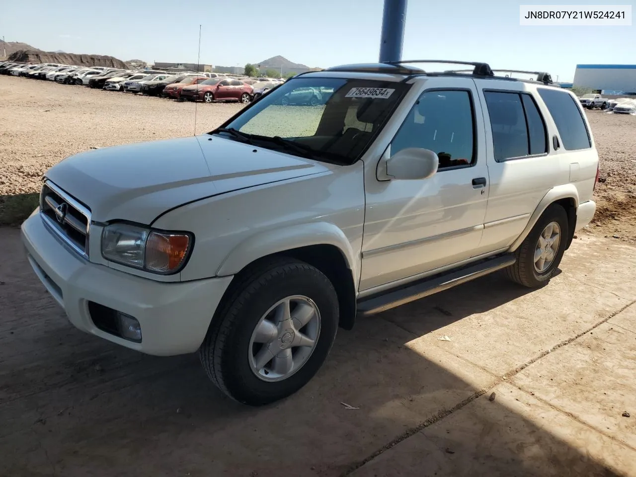 2001 Nissan Pathfinder Le VIN: JN8DR07Y21W524241 Lot: 75649634