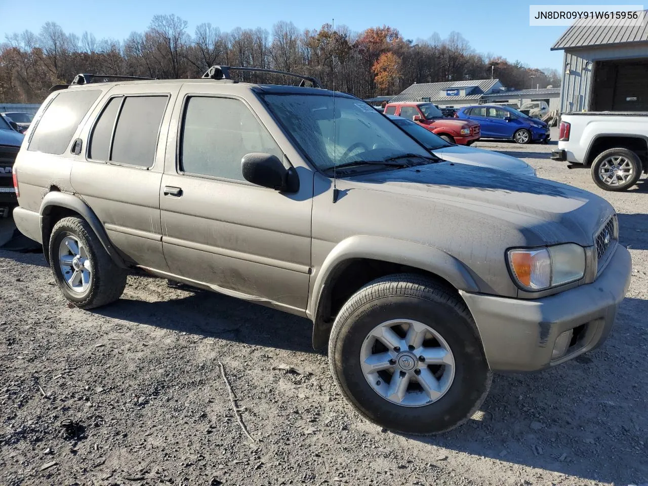 2001 Nissan Pathfinder Le VIN: JN8DR09Y91W615956 Lot: 78391634