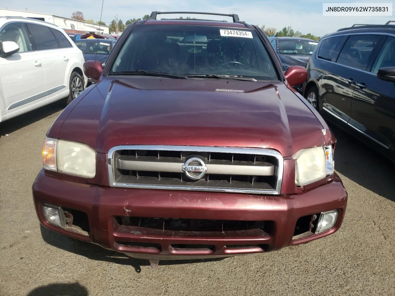 2002 Nissan Pathfinder Le VIN: JN8DR09Y62W735831 Lot: 73474354