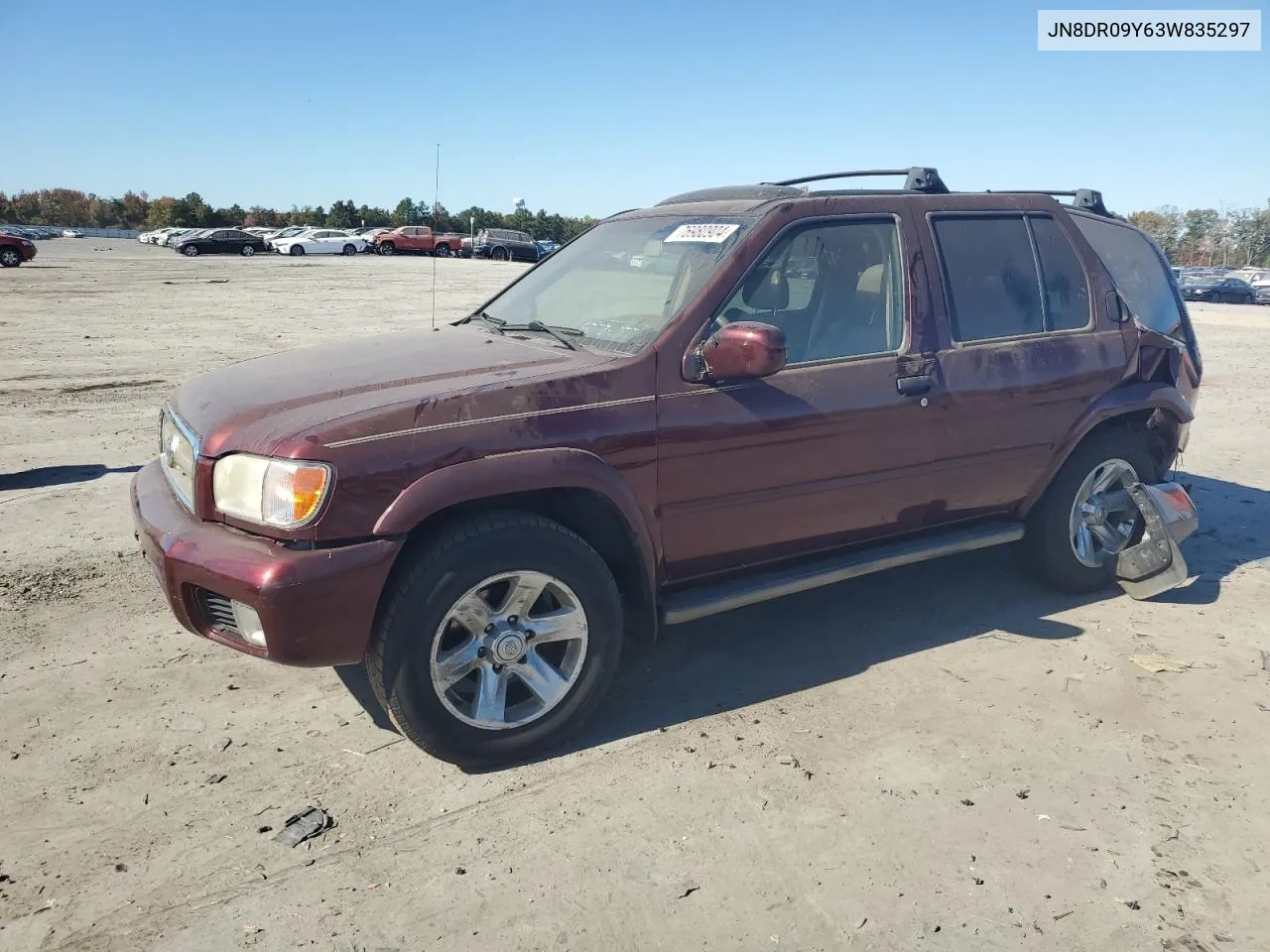 2003 Nissan Pathfinder Le VIN: JN8DR09Y63W835297 Lot: 76980904