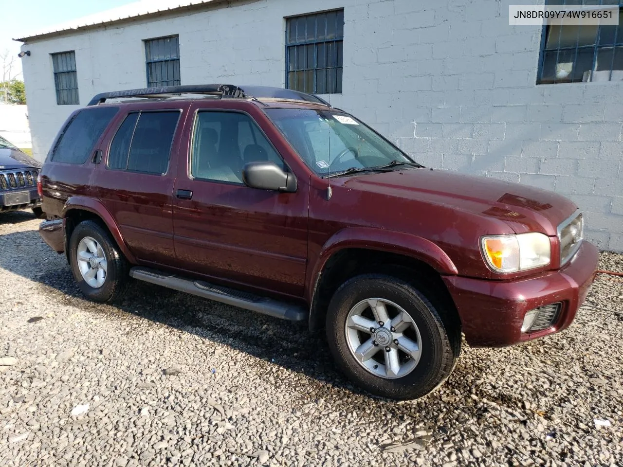 2004 Nissan Pathfinder Le VIN: JN8DR09Y74W916651 Lot: 69954664