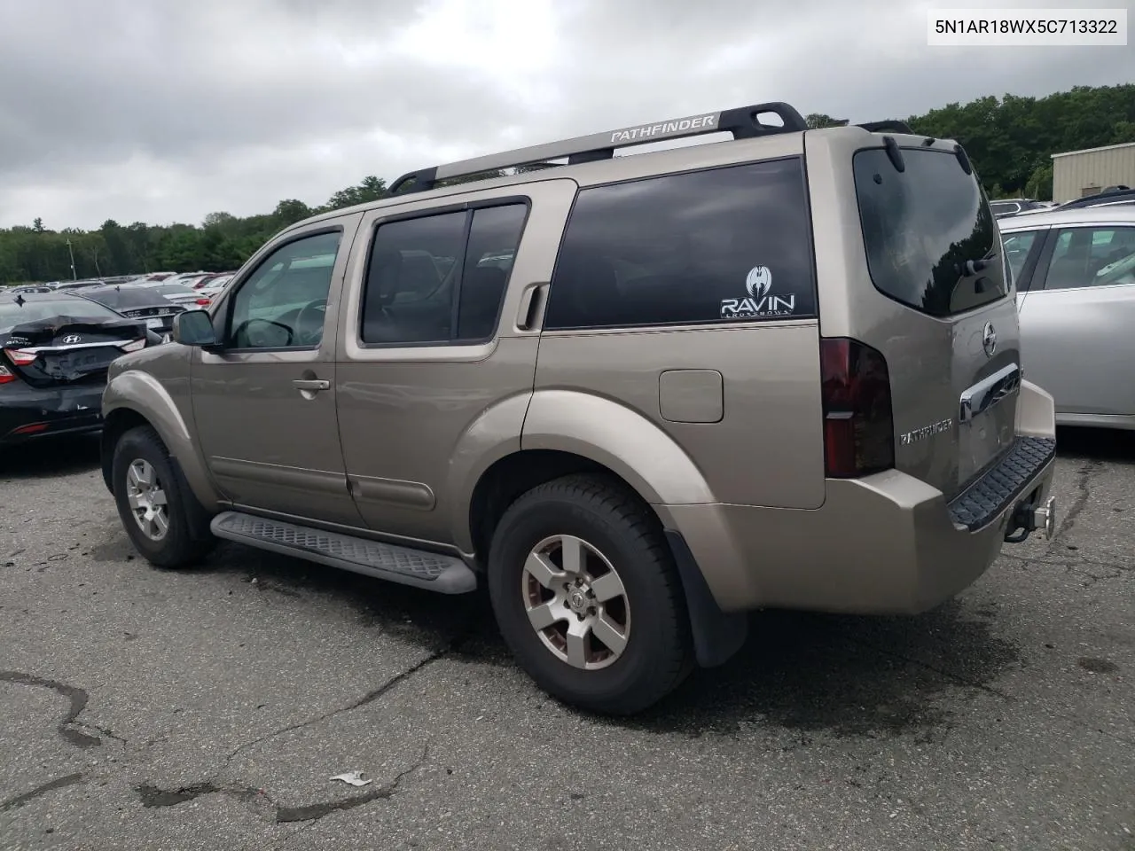 2005 Nissan Pathfinder Le VIN: 5N1AR18WX5C713322 Lot: 66134894