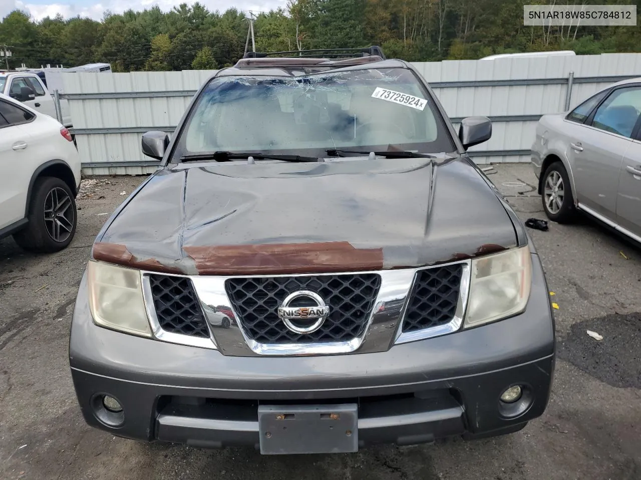 2005 Nissan Pathfinder Le VIN: 5N1AR18W85C784812 Lot: 73725924