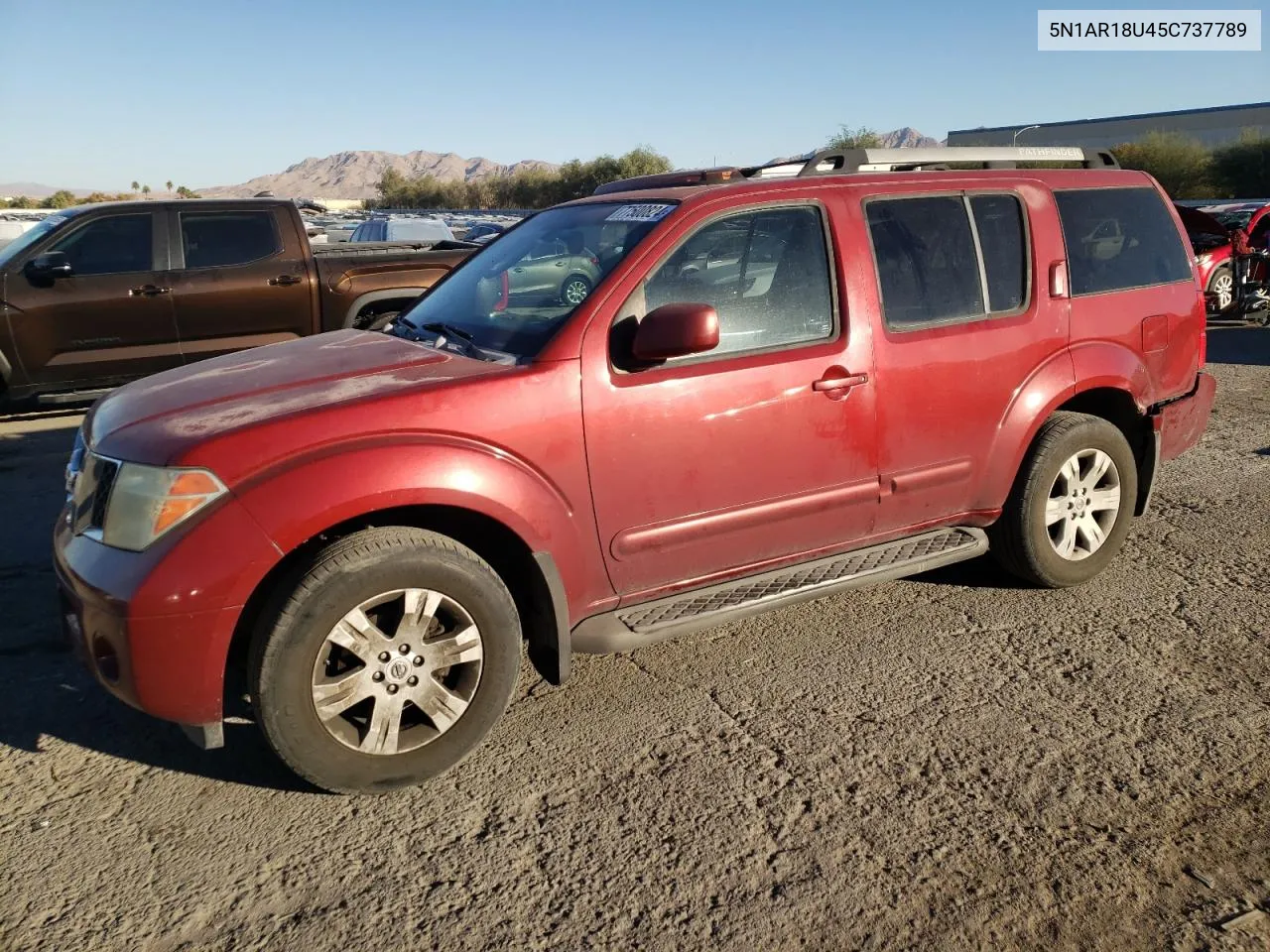 2005 Nissan Pathfinder Le VIN: 5N1AR18U45C737789 Lot: 77500824