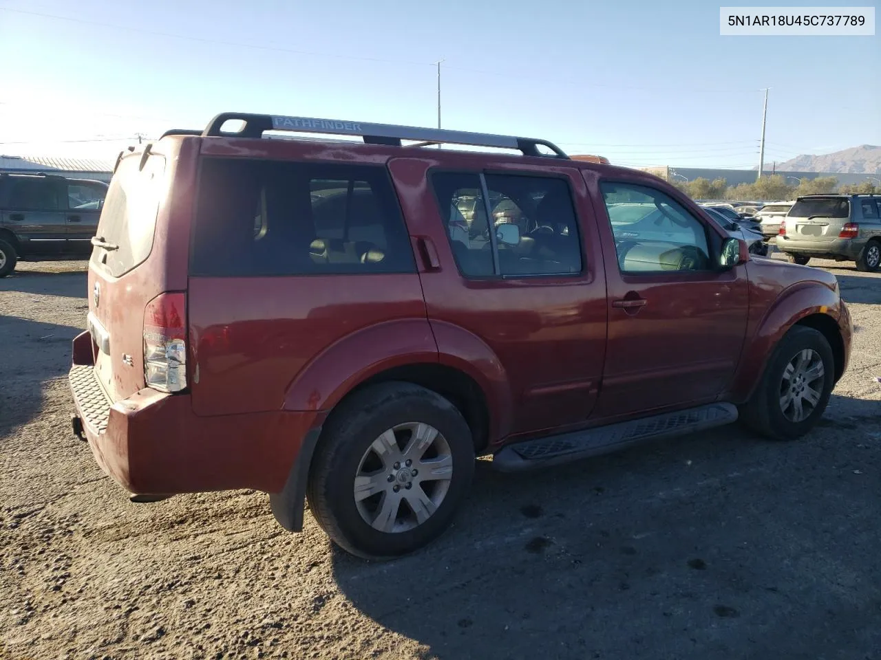 2005 Nissan Pathfinder Le VIN: 5N1AR18U45C737789 Lot: 77500824