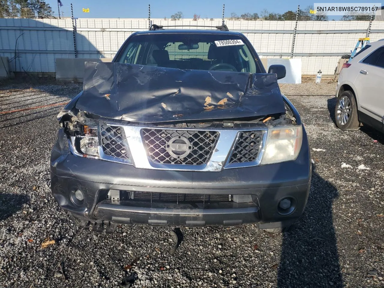 2005 Nissan Pathfinder Le VIN: 5N1AR18W85C789167 Lot: 78500394