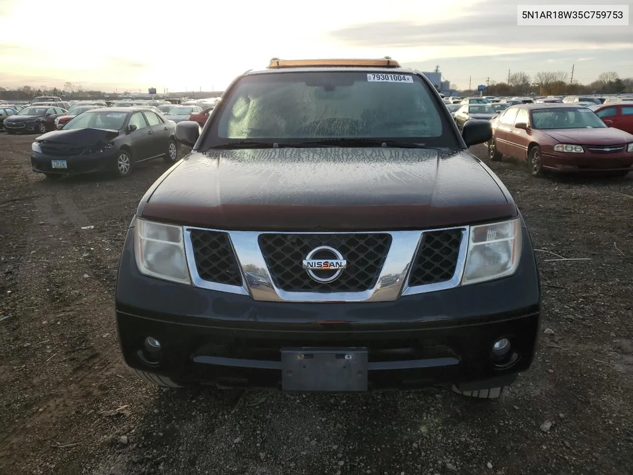 2005 Nissan Pathfinder Le VIN: 5N1AR18W35C759753 Lot: 79301004