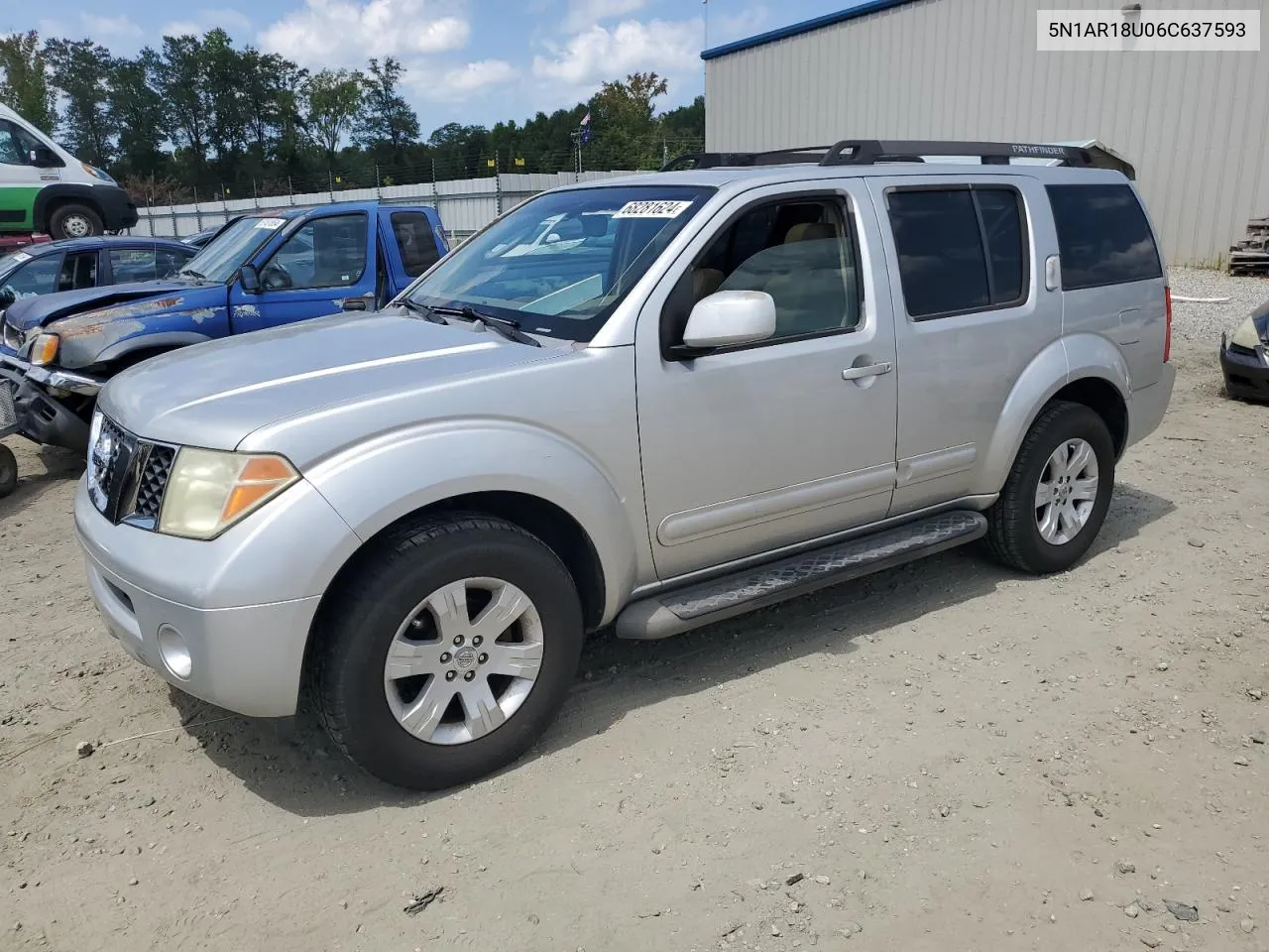 2006 Nissan Pathfinder Le VIN: 5N1AR18U06C637593 Lot: 68281624