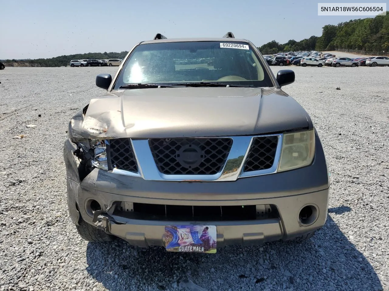 2006 Nissan Pathfinder Le VIN: 5N1AR18W56C606504 Lot: 69220694