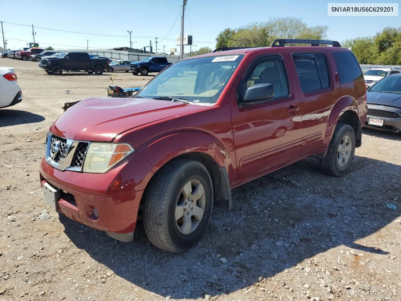 2006 Nissan Pathfinder Le VIN: 5N1AR18U56C629201 Lot: 72576604