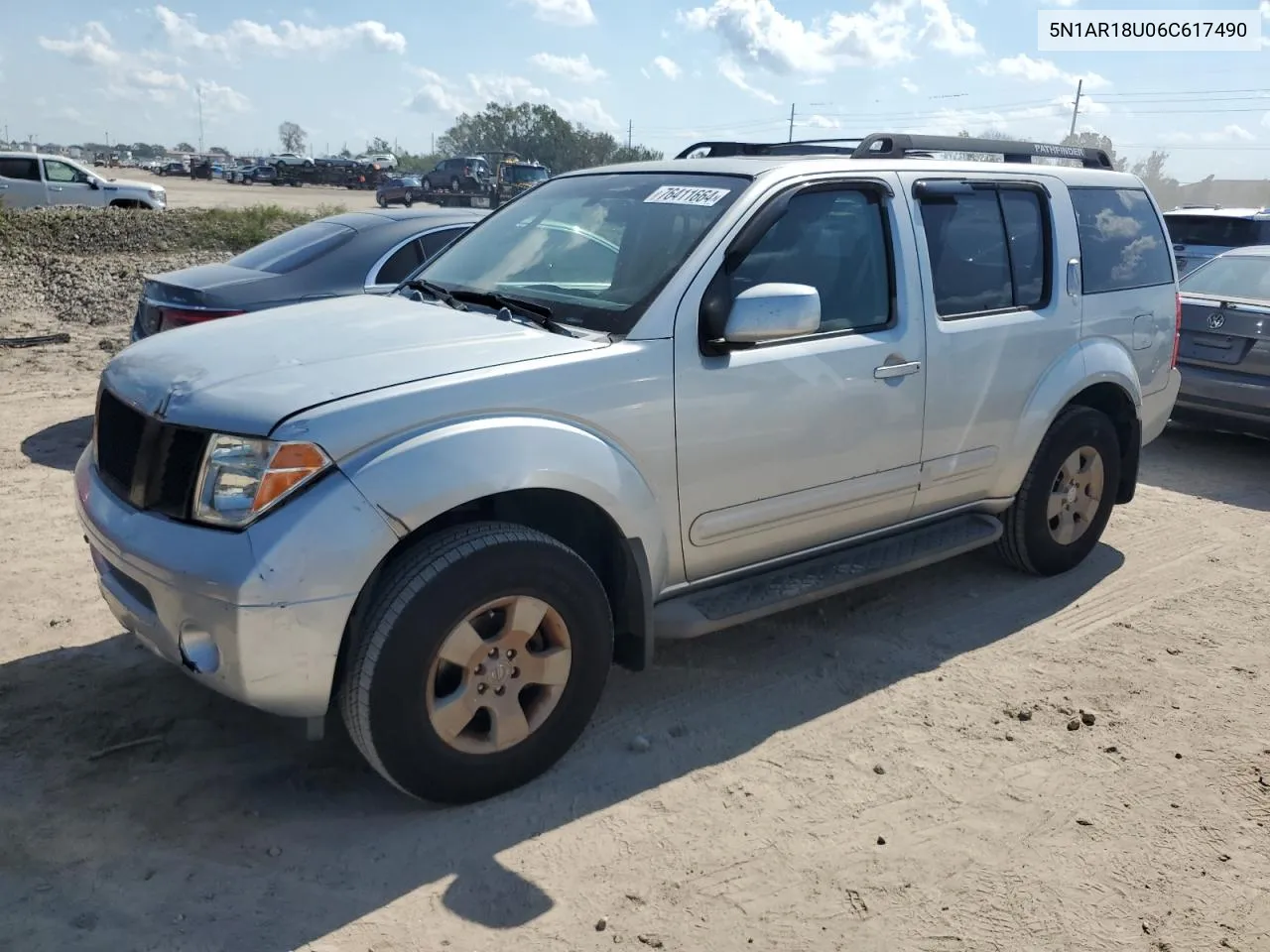 2006 Nissan Pathfinder Le VIN: 5N1AR18U06C617490 Lot: 76411664