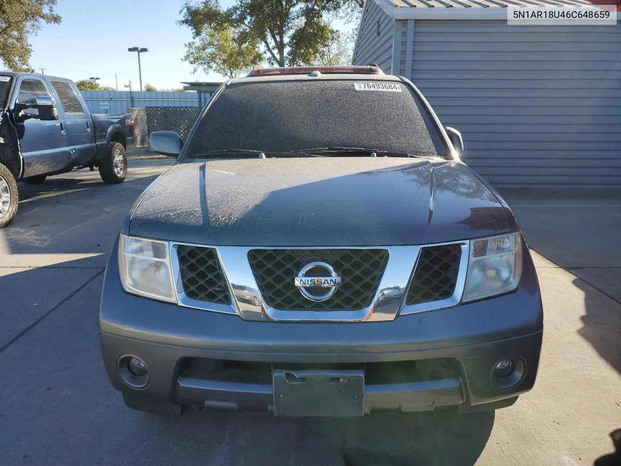 2006 Nissan Pathfinder Le VIN: 5N1AR18U46C648659 Lot: 76493684