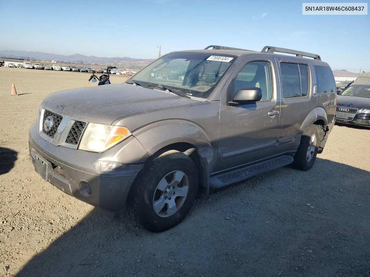 2006 Nissan Pathfinder Le VIN: 5N1AR18W46C608437 Lot: 77695104