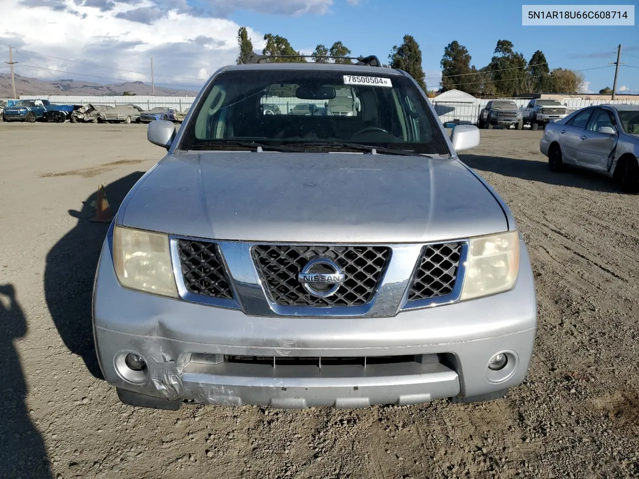 2006 Nissan Pathfinder Le VIN: 5N1AR18U66C608714 Lot: 78500504