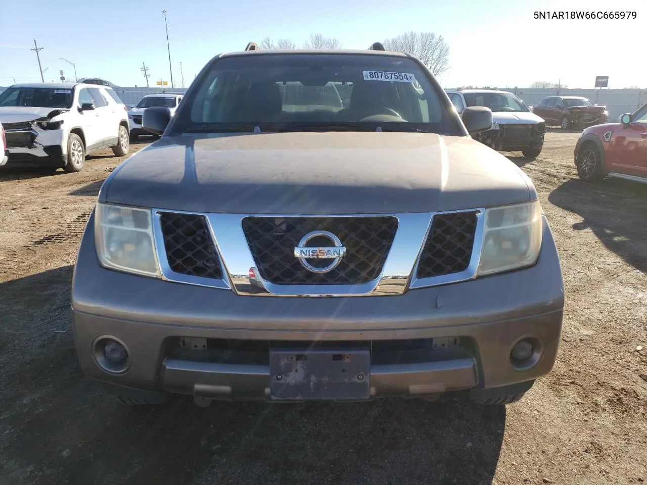 2006 Nissan Pathfinder Le VIN: 5N1AR18W66C665979 Lot: 80787554