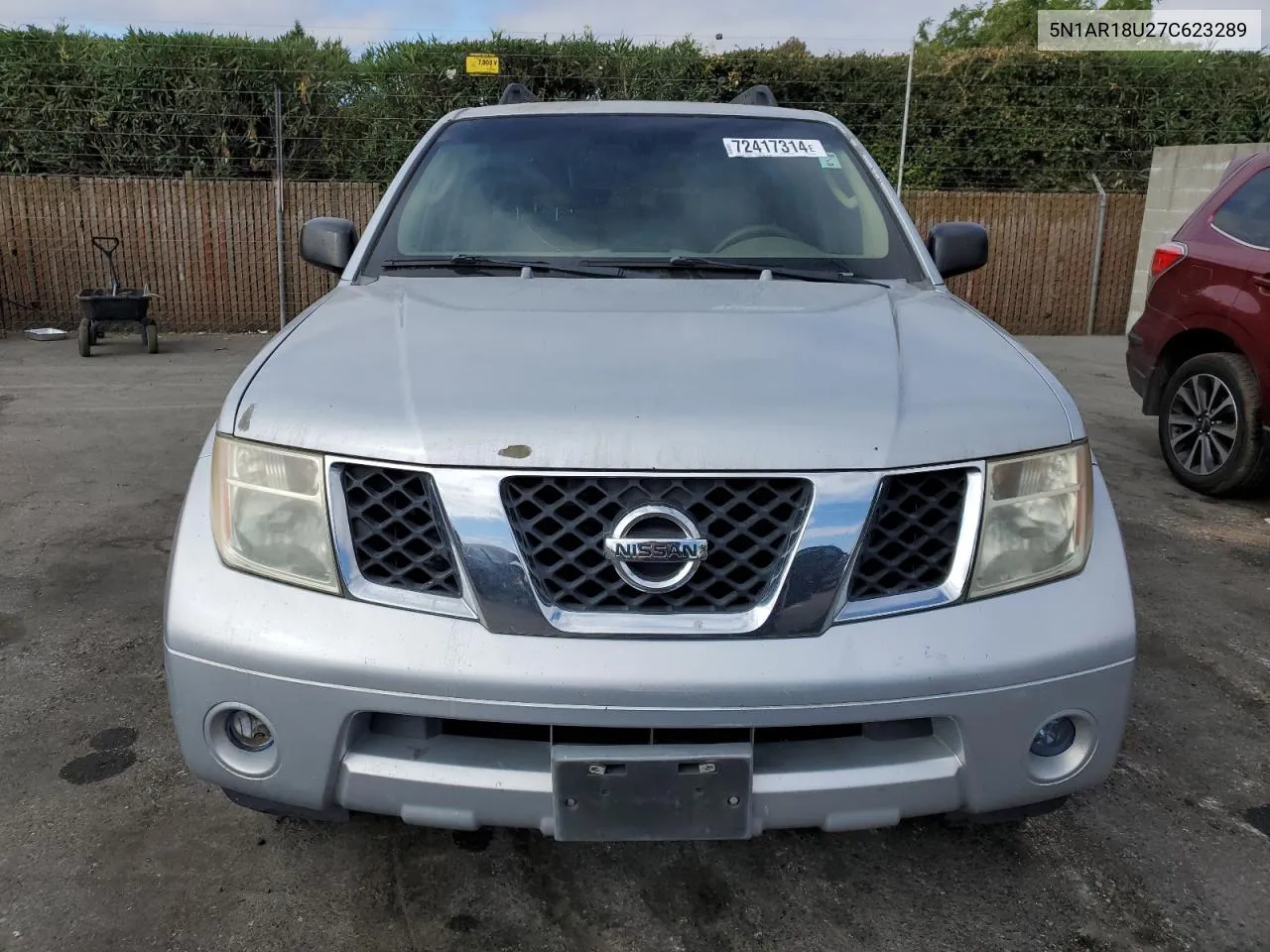 2007 Nissan Pathfinder Le VIN: 5N1AR18U27C623289 Lot: 72417314