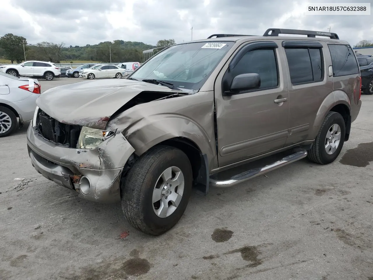 2007 Nissan Pathfinder Le VIN: 5N1AR18U57C632388 Lot: 72929864