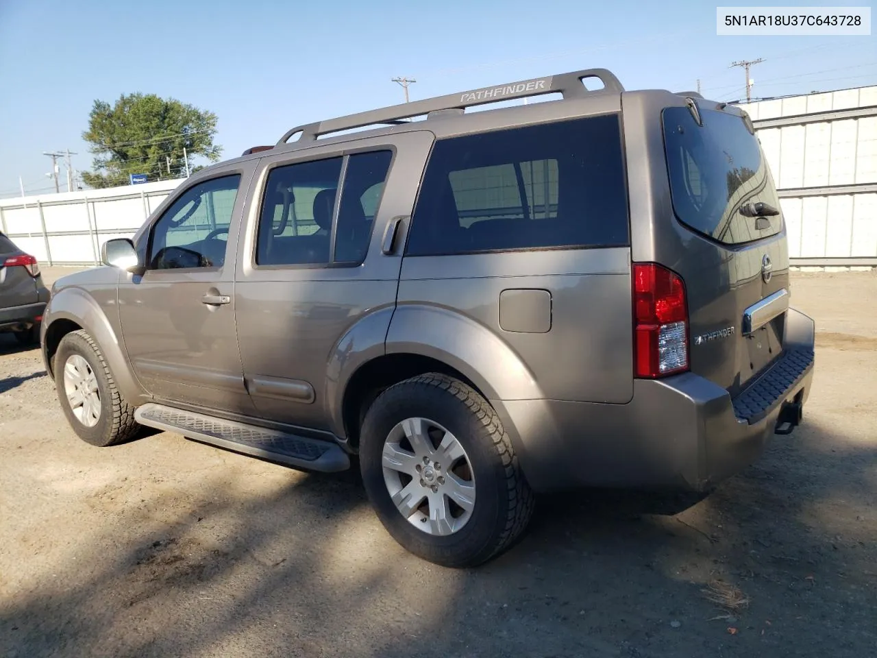 2007 Nissan Pathfinder Le VIN: 5N1AR18U37C643728 Lot: 74574614