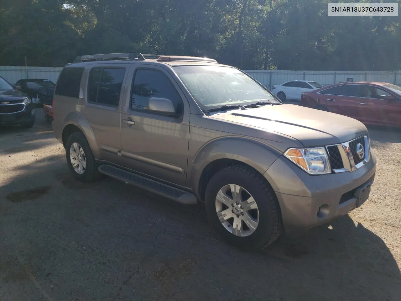 2007 Nissan Pathfinder Le VIN: 5N1AR18U37C643728 Lot: 74574614