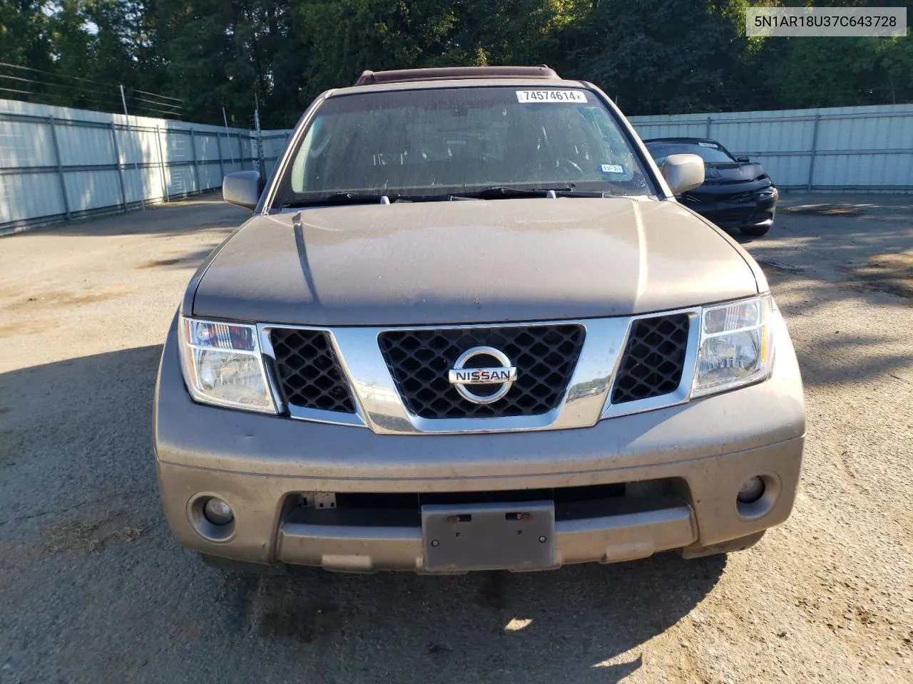 2007 Nissan Pathfinder Le VIN: 5N1AR18U37C643728 Lot: 74574614