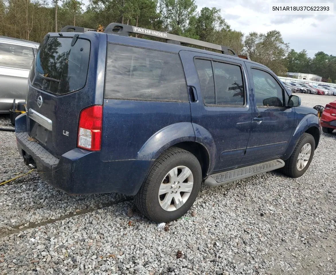 2007 Nissan Pathfinder Le VIN: 5N1AR18U37C622393 Lot: 74599354