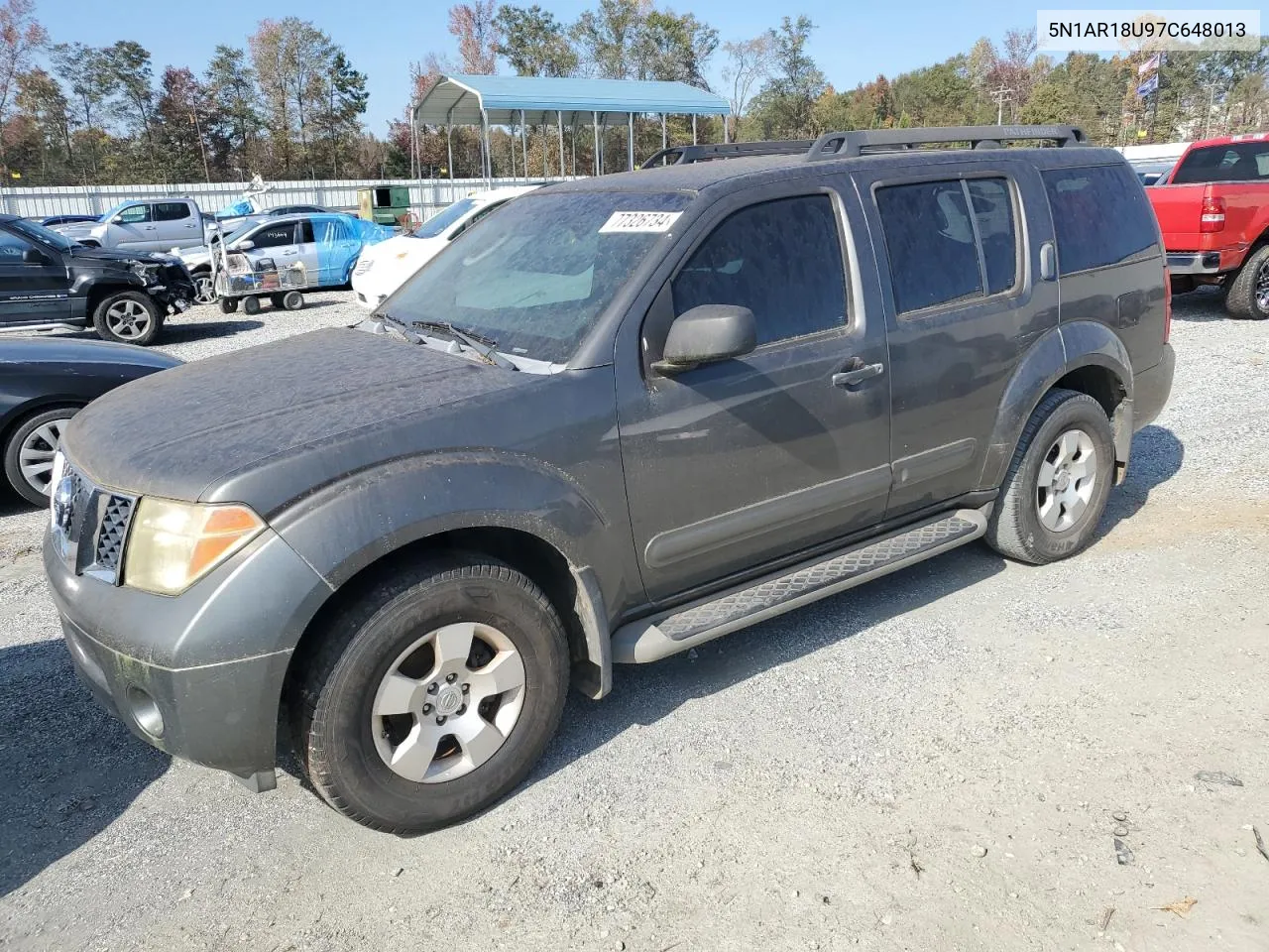 2007 Nissan Pathfinder Le VIN: 5N1AR18U97C648013 Lot: 77326734