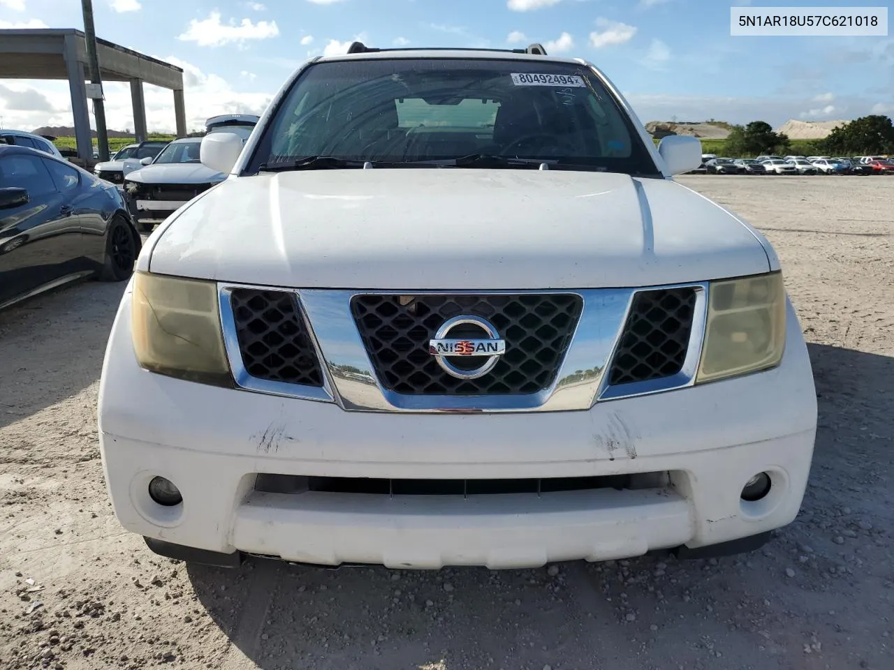 2007 Nissan Pathfinder Le VIN: 5N1AR18U57C621018 Lot: 80492494