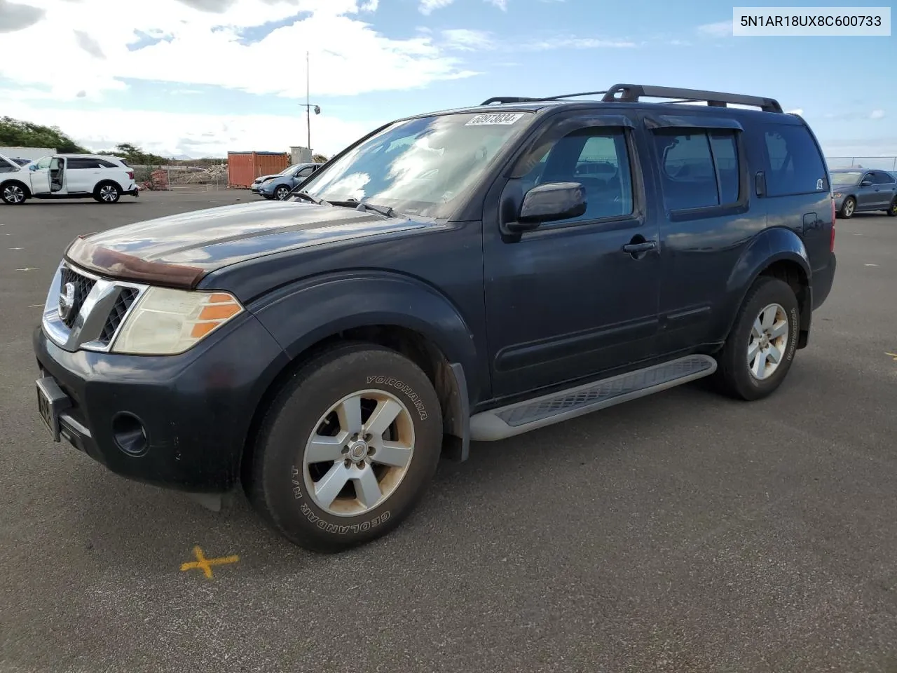 2008 Nissan Pathfinder S VIN: 5N1AR18UX8C600733 Lot: 60973034