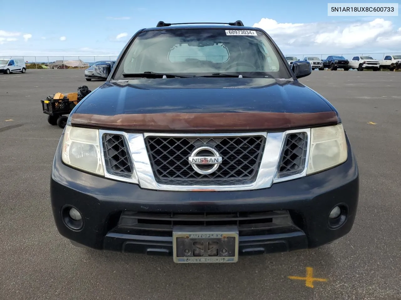 2008 Nissan Pathfinder S VIN: 5N1AR18UX8C600733 Lot: 60973034