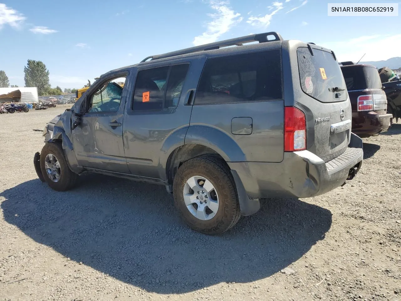 2008 Nissan Pathfinder S VIN: 5N1AR18B08C652919 Lot: 64284494