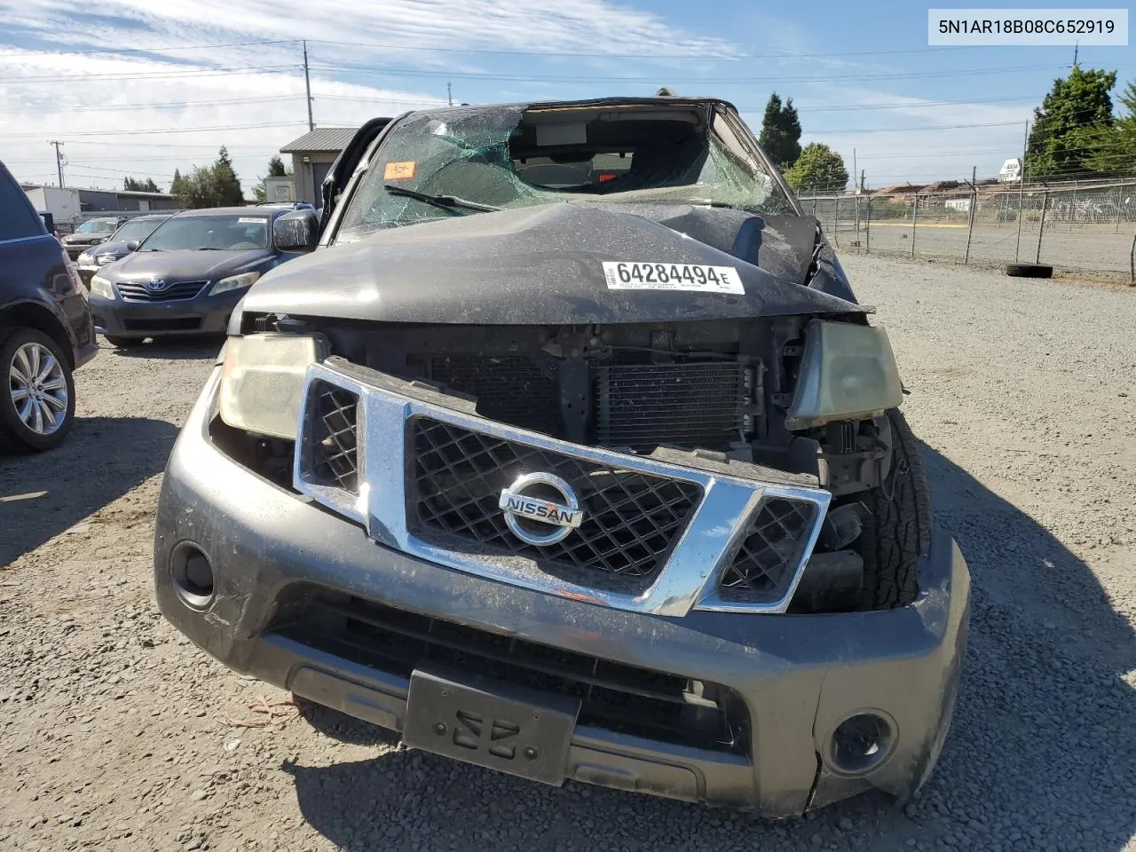 2008 Nissan Pathfinder S VIN: 5N1AR18B08C652919 Lot: 64284494