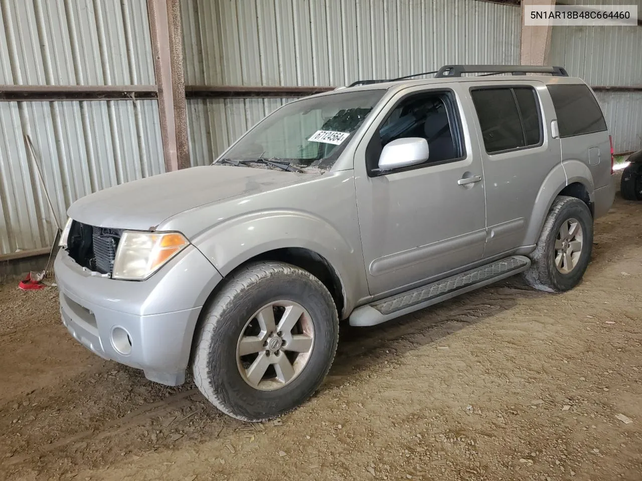 2008 Nissan Pathfinder S VIN: 5N1AR18B48C664460 Lot: 67124564