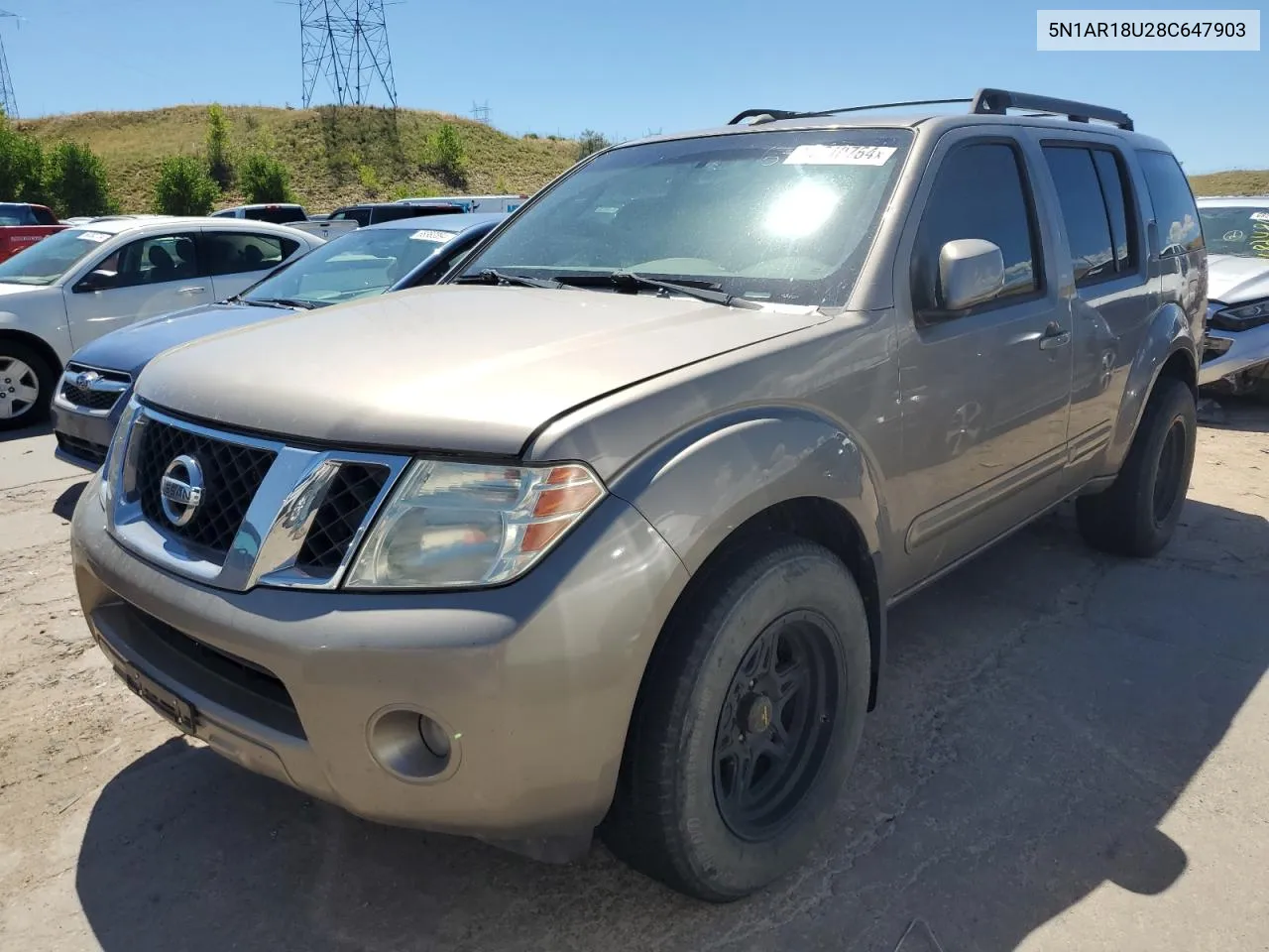 2008 Nissan Pathfinder S VIN: 5N1AR18U28C647903 Lot: 67210764