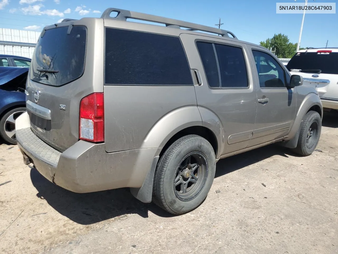 2008 Nissan Pathfinder S VIN: 5N1AR18U28C647903 Lot: 67210764