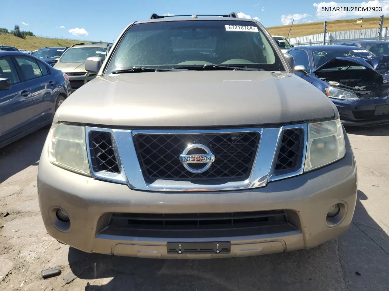 2008 Nissan Pathfinder S VIN: 5N1AR18U28C647903 Lot: 67210764