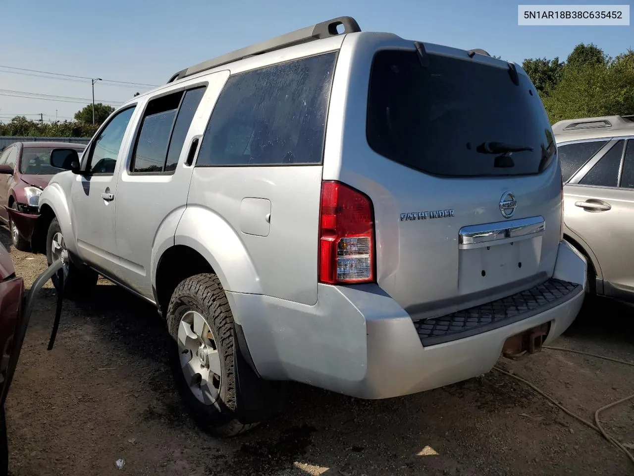 2008 Nissan Pathfinder S VIN: 5N1AR18B38C635452 Lot: 70202464