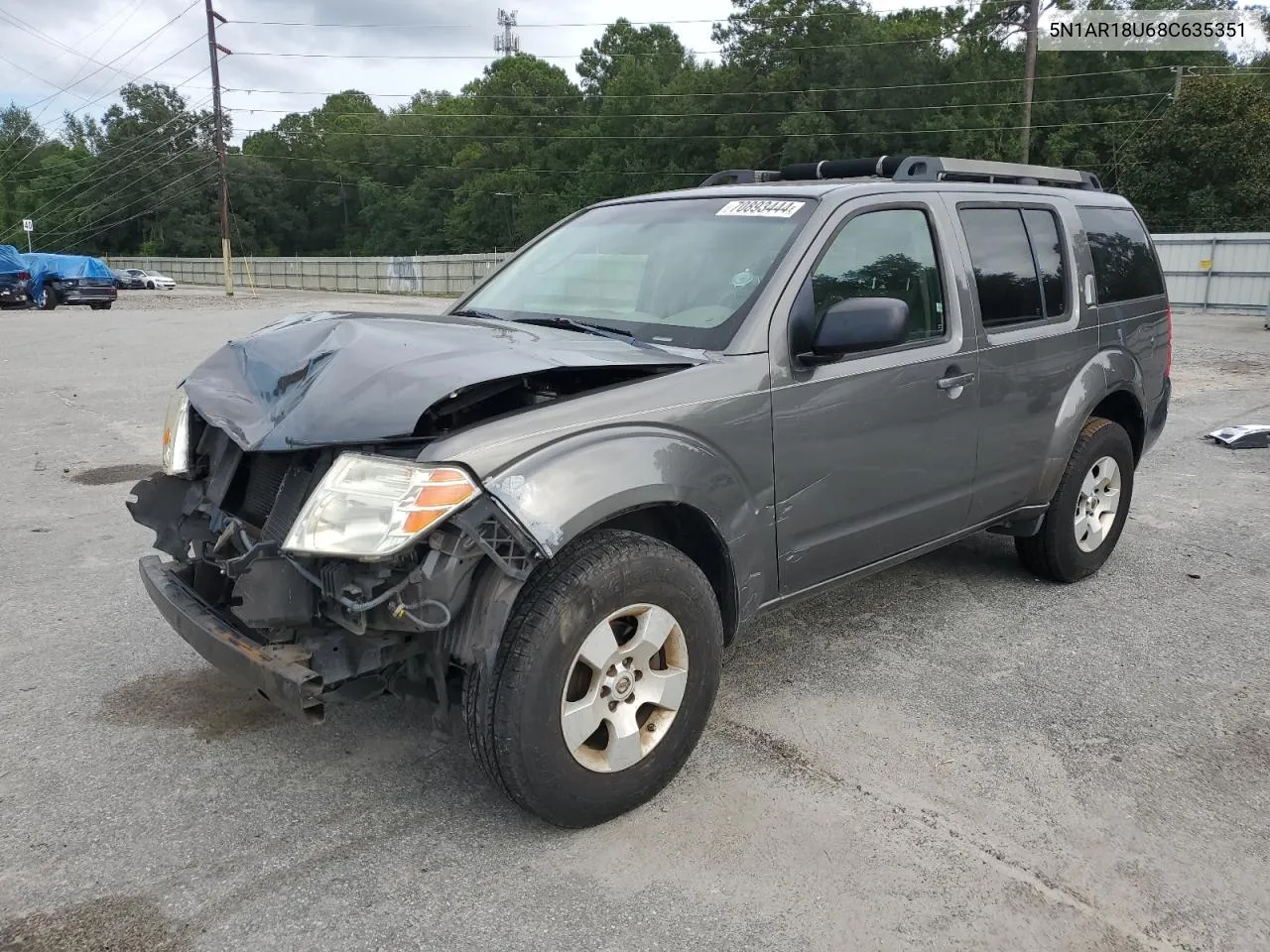 2008 Nissan Pathfinder S VIN: 5N1AR18U68C635351 Lot: 70893444