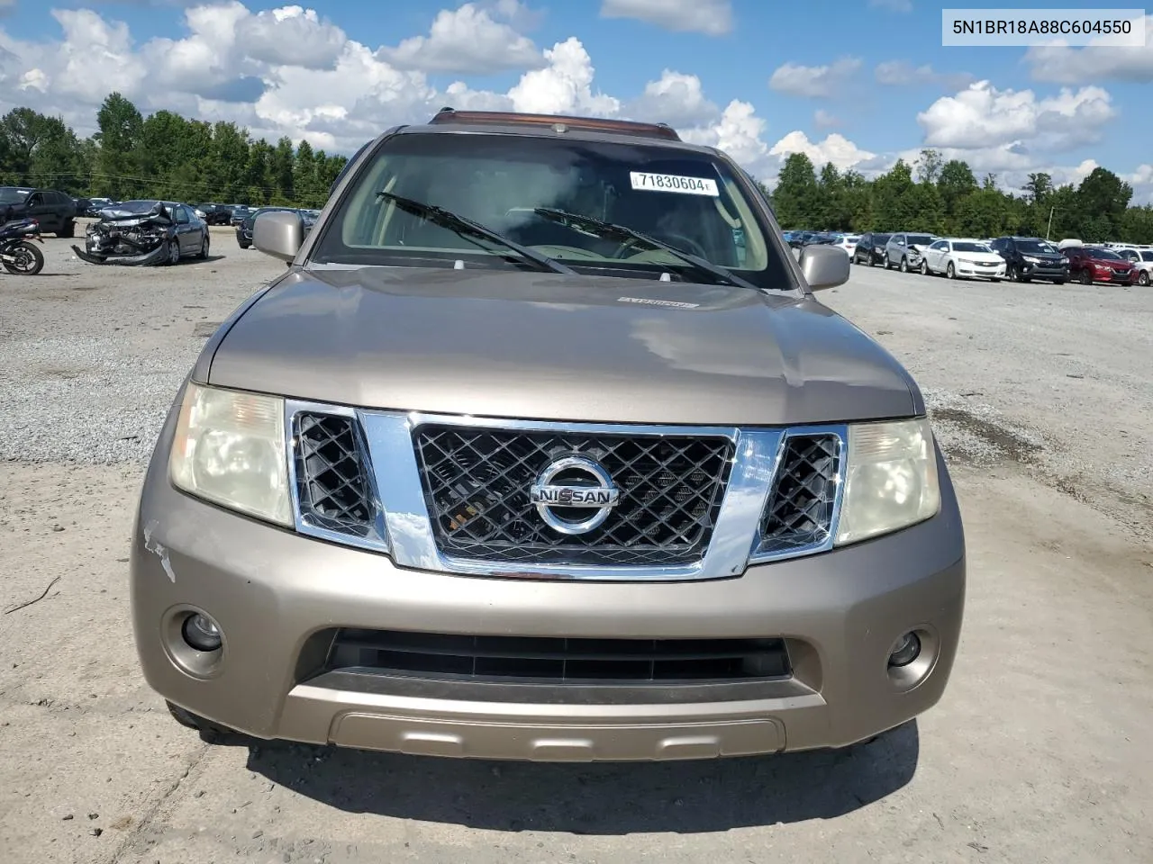 2008 Nissan Pathfinder Le VIN: 5N1BR18A88C604550 Lot: 71830604