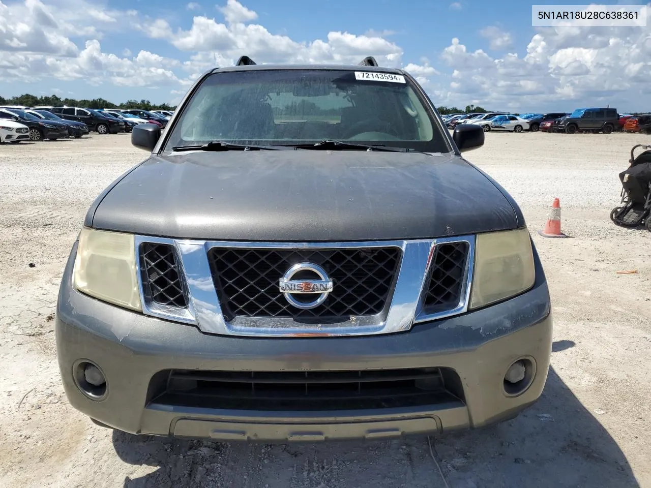 2008 Nissan Pathfinder S VIN: 5N1AR18U28C638361 Lot: 72143594