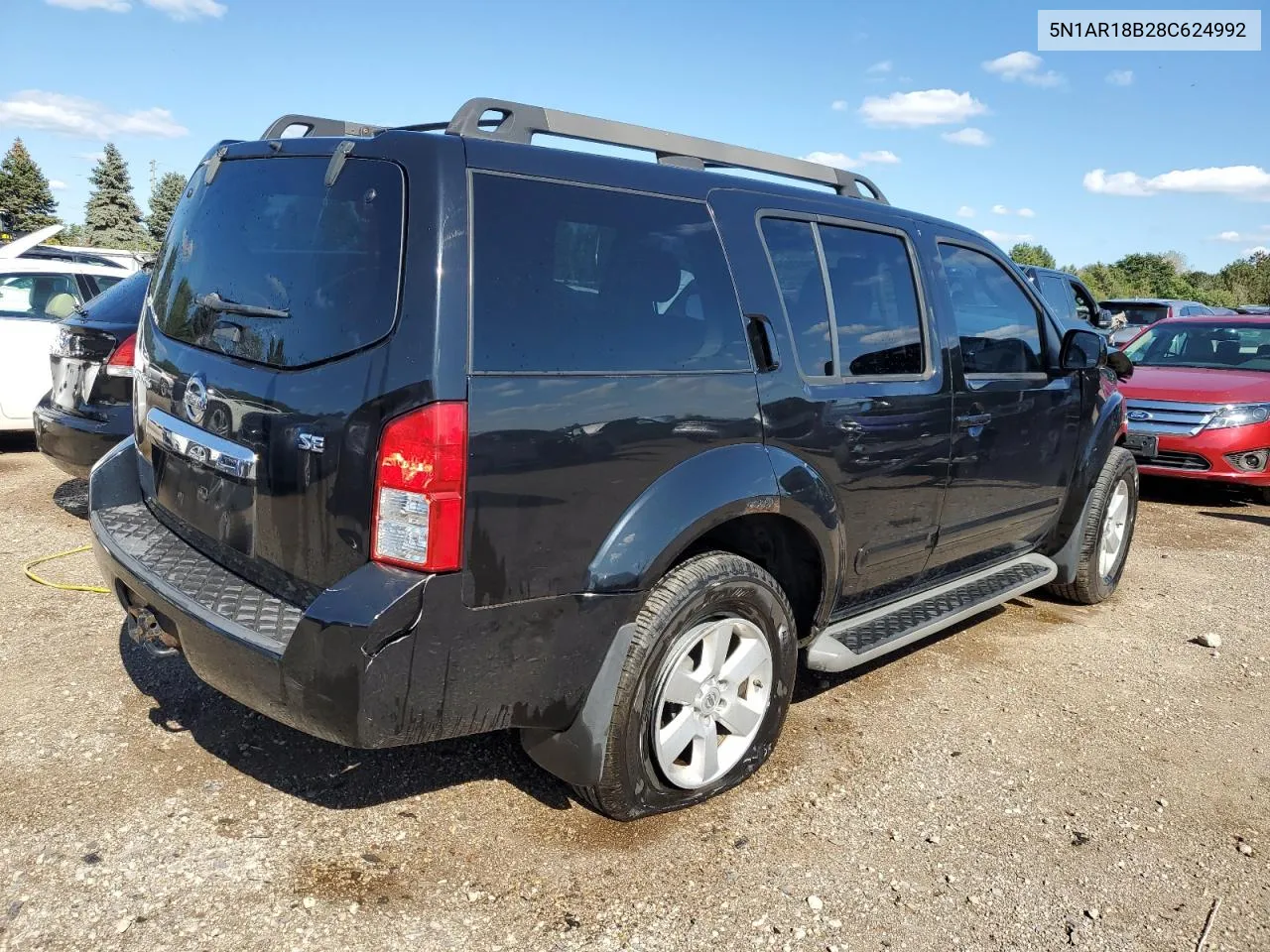 2008 Nissan Pathfinder S VIN: 5N1AR18B28C624992 Lot: 72973324