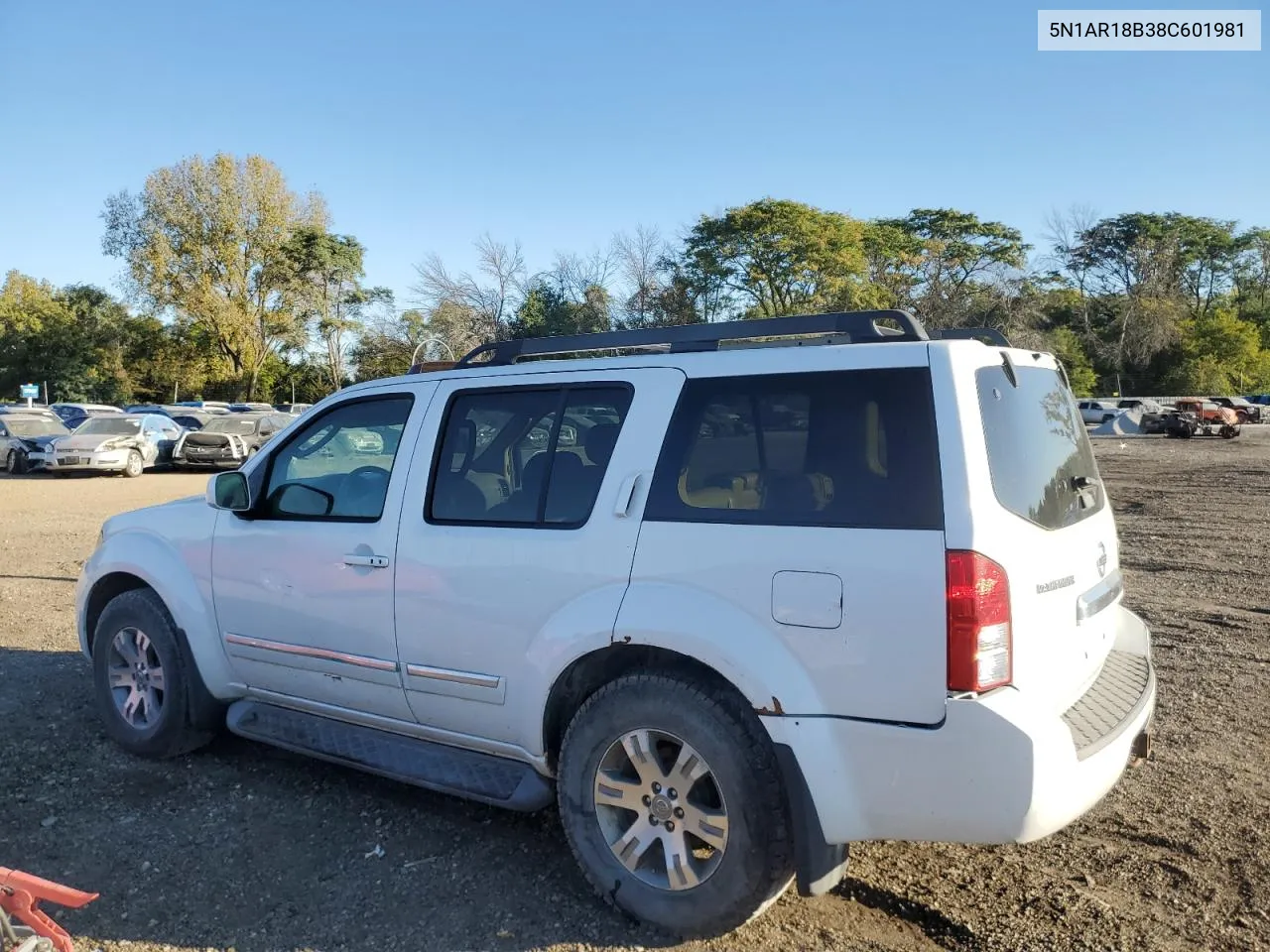 2008 Nissan Pathfinder S VIN: 5N1AR18B38C601981 Lot: 73639824