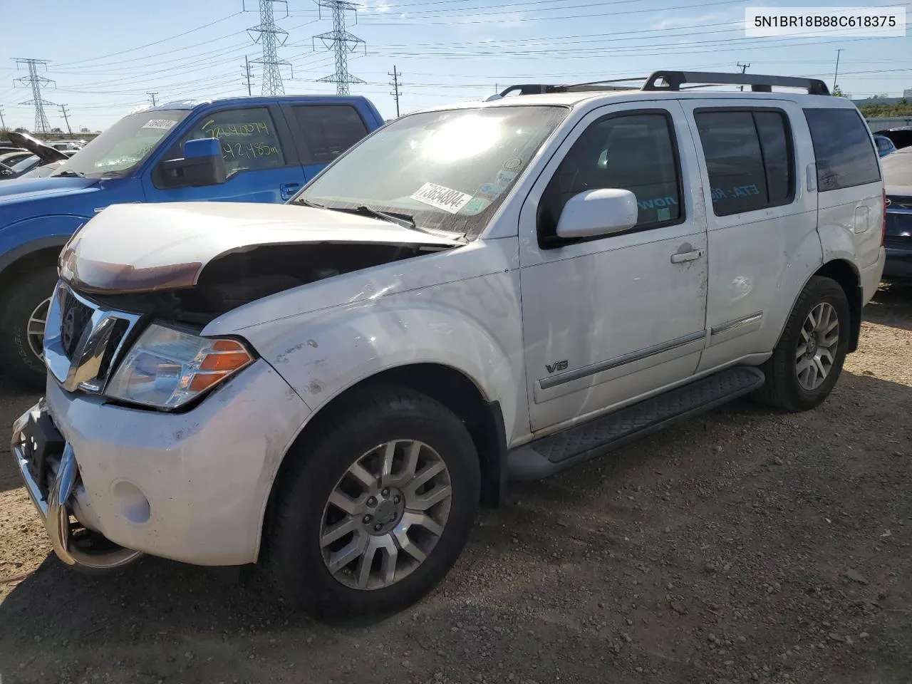 2008 Nissan Pathfinder Le VIN: 5N1BR18B88C618375 Lot: 73654804