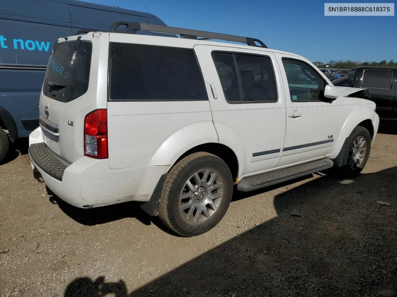 2008 Nissan Pathfinder Le VIN: 5N1BR18B88C618375 Lot: 73654804